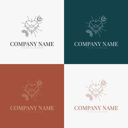 line art minimal multipurpose logo template retroのイラスト素材