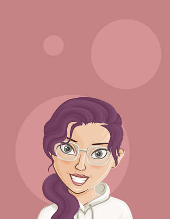Cartoon Female portrait. Woman avatar.のイラスト素材