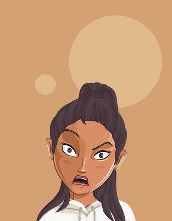 Cartoon Female portrait. Woman avatar.のイラスト素材