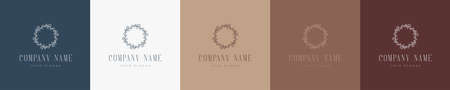 floral vintage nature feminine logo template brandのイラスト素材