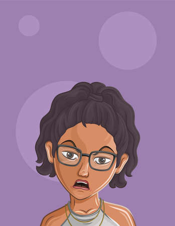 Cartoon Female portrait. Woman avatar.のイラスト素材