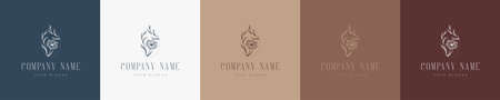 floral vintage nature feminine logo template brandのイラスト素材