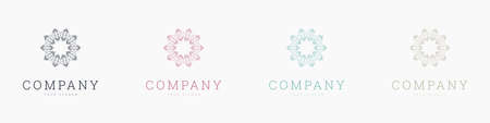 creative mandala vector logo template brand retroのイラスト素材