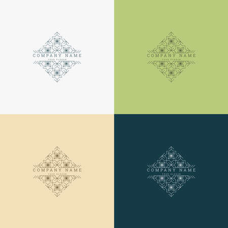 badge mosaic vintage creative logo template designのイラスト素材
