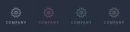 creative mandala vector logo template brand retroのイラスト素材