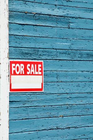 For Sale sign on old wooden home in Nevadaの写真素材