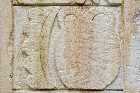 Replica of ancient maya stone relief の写真素材