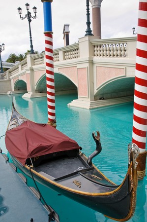 Gondola at Venetian Hotel in Las Vegasの写真素材