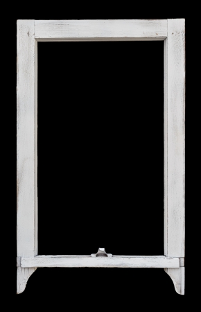 Rustic vintage window frame, can be used as photo frame - isolated on black background の写真素材
