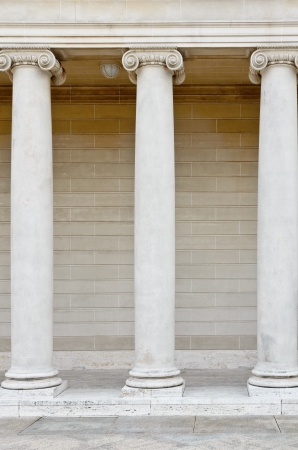Architectural details with greek style columnsの写真素材