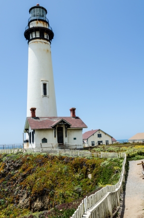 Pigeon Point Lighthouse on California coast の写真素材