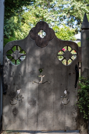 Vintage rustic garden gateの写真素材