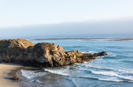 California Central coast in Cambria - sunsetの写真素材