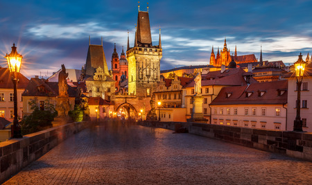 The historic center of Prague ancient architecture and cultural heritageの写真素材