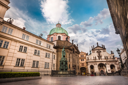 The historic center of Prague ancient architecture and cultural heritageの写真素材