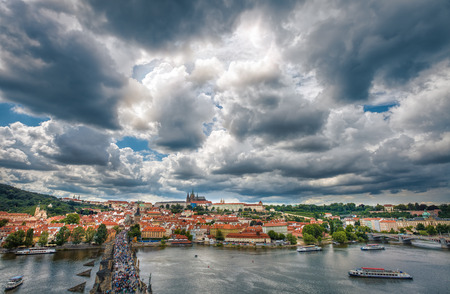 The historic center of Prague ancient architecture and cultural heritageの写真素材