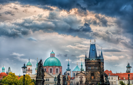 The historic center of Prague ancient architecture and cultural heritageの写真素材