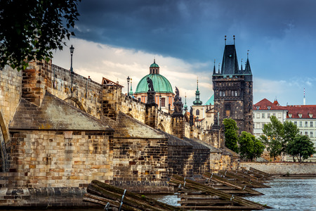 The historic center of Prague ancient architecture and cultural heritageの写真素材