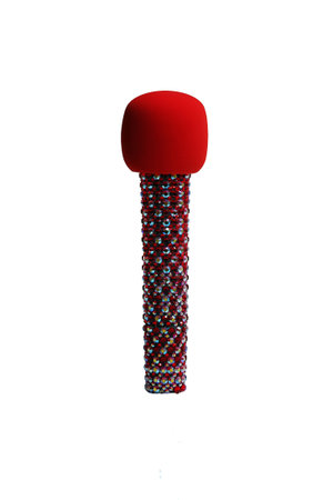 A classic retro microphone, isolated on white