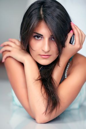 Portrait of beautiful east girlの写真素材