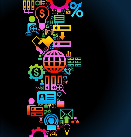 vector background of the icons social computer networkのイラスト素材