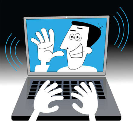 person communication  Cartoon communication conceptのイラスト素材