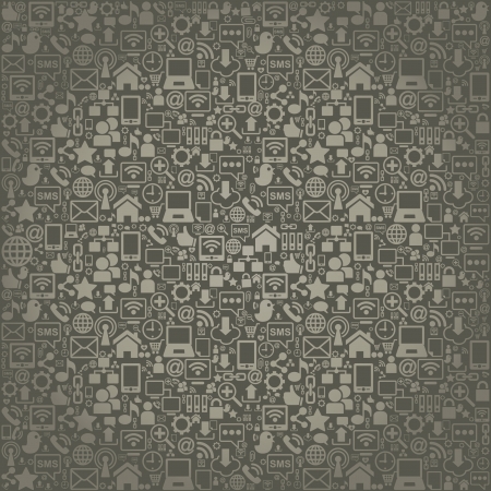 vector background of the icons social computer networkのイラスト素材