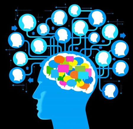  social network, communication in the global computer networksのイラスト素材