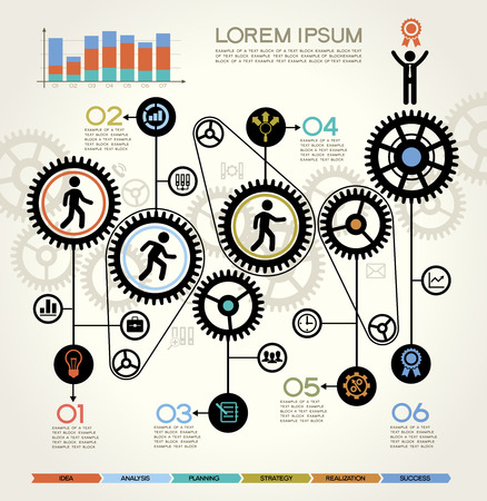 Modern Business Concept , Info Graphic Elements. The idea of teamwork and successのイラスト素材