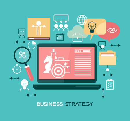 Business strategy. Infographic template. Modern flat design concept for web banners, web sites.のイラスト素材