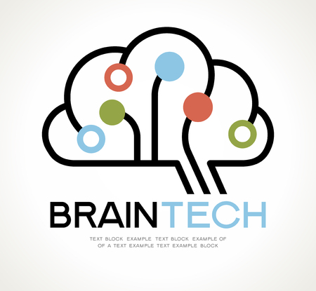 Brain tech. The file is saved in the version AI10 EPS. This image contains transparency.のイラスト素材