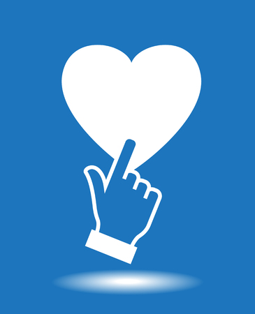 Hand cursors heart. The file is saved in the version AI10 EPS.のイラスト素材
