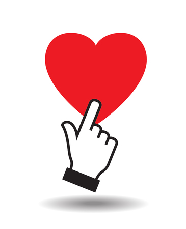 Hand cursors heart. The file is saved in the version AI10 EPS.のイラスト素材