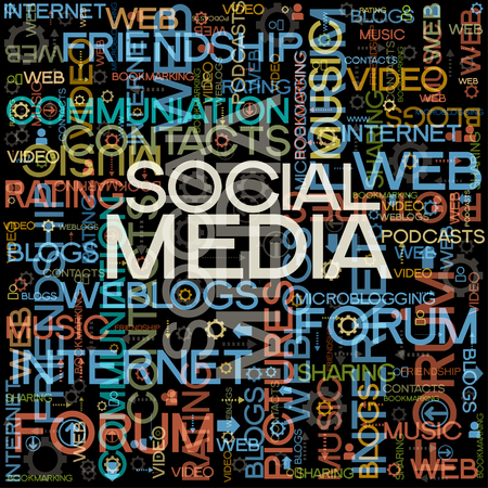 background with the words on the topic of social networkingのイラスト素材