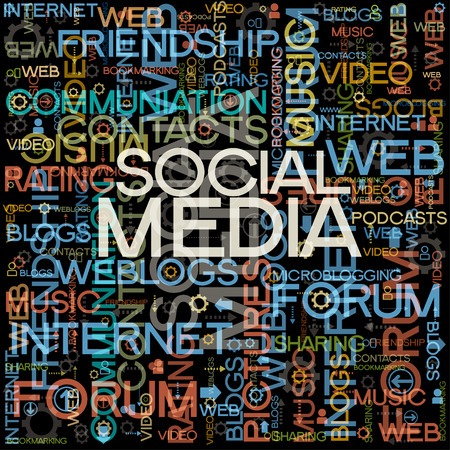 background with the words on the topic of social networkingのイラスト素材