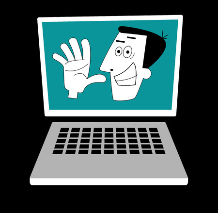 person communication. Cartoon communication conceptのイラスト素材