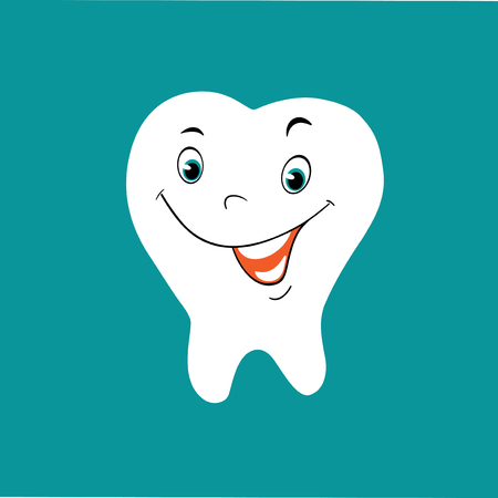 tooth cartoon. Healthy tooth. Cartoonのイラスト素材