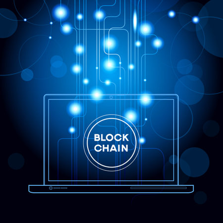 Blockchain network concept vector design templateのイラスト素材