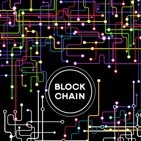 Blockchain network concept vector design templateのイラスト素材
