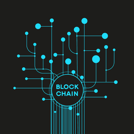 Blockchain network concept vector design templateのイラスト素材