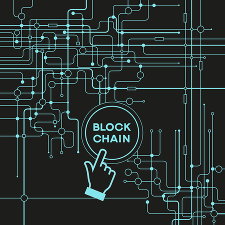 Blockchain network concept vector design templateのイラスト素材