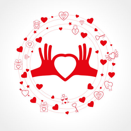 Vector Illustration of a Valentines Day Cardのイラスト素材