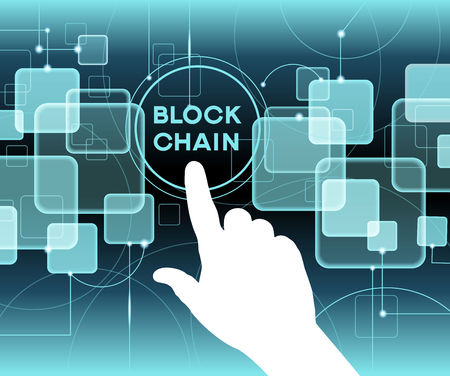 Blockchain network concept vector design templateのイラスト素材