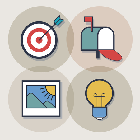 Email advertising design. Infographic template. Icons set. Modern flat design concept for web banners, web sites.のイラスト素材