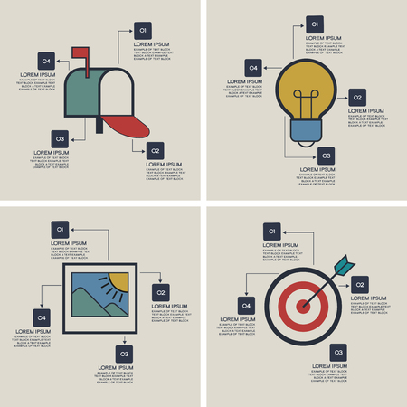Email advertising design. Infographic template  Icons set. Modern flat design concept for web banners, web sites.のイラスト素材