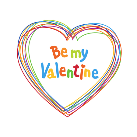 Postcard to the day of Valentine's. Valentine's day print and web. Vector illustration for Valentine's day  greeting cardsのイラスト素材