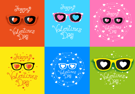 Postcard to the day of Valentine's. Valentine's day print and web. Vector illustration for Valentine's day  greeting cardsのイラスト素材