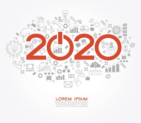 2020 text design on creative business success strategy. Concept modern template layoutÑのイラスト素材