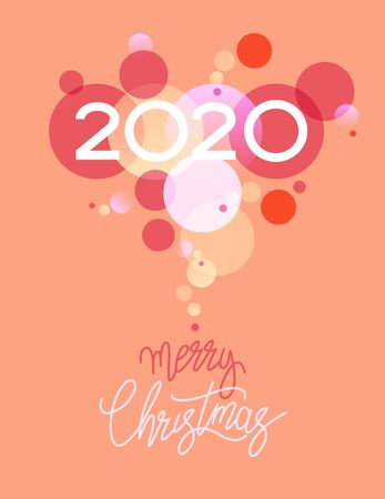 Color design with numeral 2020 and circles. Web Banner. Page template.のイラスト素材
