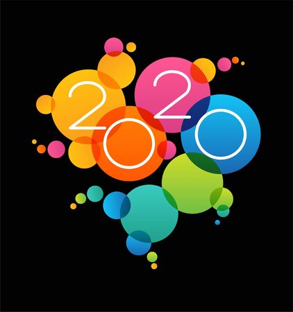 Vector 2020 Happy New Year background.のイラスト素材